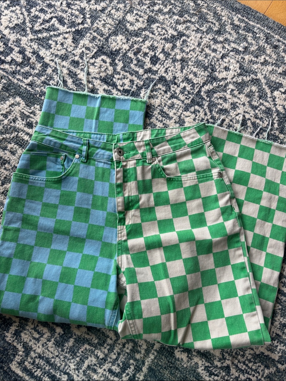 The Ragged Priest UO Colorblock Checkered Dad Jean - Picture 3 of 5